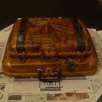 Suitcase I made this for my husband's work...to save money they are having a "goodbye" and "hello" party for FIVE employees...