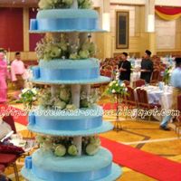 6 Tier Blue Wedding Cake 6 tier wedding fondant cake with fresh flower