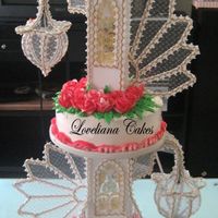 Red Roses Wedding Cake 