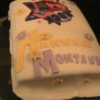 Birthday Cake Hannah Montanna butter cake covered in fondant.
