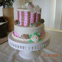 Bridal Shower For a friend's daughters bridal shower. It's all fondant, roses and leaves included.This is my own design, winged it because I...