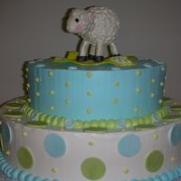 Lamb Baby Shower Buttercream and fondant decorations. Thanks to pinkbox for the inspiration!!