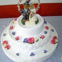 Wedding -Teddy Bears 3 tier wedding cake for small wedding, started with topper and head count, i took it from there... this was an impromptu wedding with 3...