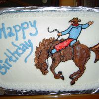 Ride 'em Cowboy 1/4 sheet with buttercream icing.