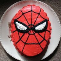 Spiderman I had an extra layer of cake leftover so I made this up for my boyfriend in about 10 minutes. He took it to work the next day for a co-...