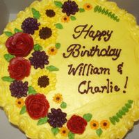 Fall Birthday Cake I made this cake for a company in Boston for their September birthdays. I tried to use fall colors and flowers.