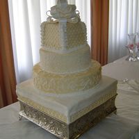 My First Wedding Cake multiple two layer tiers each tier was a different flavor, all buttercream icing