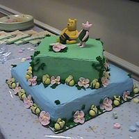 Piglet And Pooh I made this cake for my nieces baby shower. Pooh, Piglet and the bees made of fondent. Frosted in butter cream