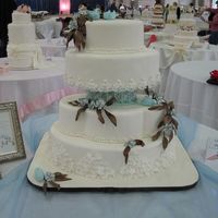 Cake Show Entry This is my 2009 Great American Cake Show Wedding Cake Competition Entry.Each of the dummies were covered in fondant and trimmed with...