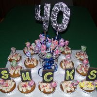 Jeff's 40 Sucks Cupcakes Butter pecan cake flavor with cream cheese icing