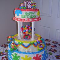 My Daughters 18Th B-Day Cake I loved doing this.. 14 bottom 12 middle and 8 top. I made clowns body.