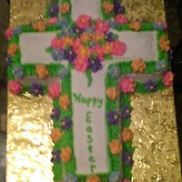 Easter Cross This cake was made and taken to my mom's hospital room for her children and grandchildren to celebrate Easter with her.