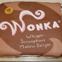 Wonka Bar This cake was for a 4 yr old birthday. It is chocolate cake, chocolate icing and satin ice. My favorite part of this cake cannot be seen in...