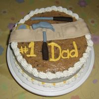 For My Dad Fondant tools and belt over a German Chocolate cake.