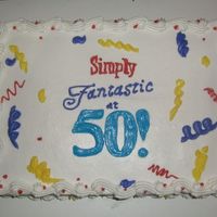 Marys_50Th.jpg This was for my Aunt's 50th. She wanted simple, so it was requested I use the decorations as the pattern for the cake. So...I did!