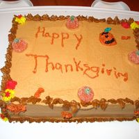 Thanksgiving Cake By 8 Year Old My 8 year old niece decorated this without my help. She designed it, picked the colours and voila!! I think she is a natural!