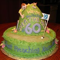 Over The Hill This was my first attempt at MMF. I really enjoyed doing it....it was a lot of fun. The cake is iced the buttercream and all the accents...