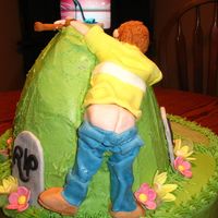 Close Up Of Golfer This is just a close up of the golfer at the back of the cake.