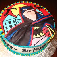 Batman Returns Chocolate cake with BC and MMF. Design from the plates, also help from CC members. Hope the little boy likes it!
