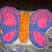 Butterfly Cake 3 This was the 3rd of 3. It is a marble cake with vanilla pudding filling. My friend and I made these cakes for our moms on Mother's Day...