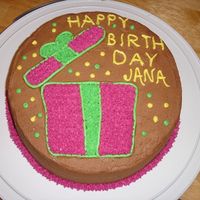 Birthday Present A birthday cake for my sister in law. Second time using the gel pattern transfer and wilton star tip.