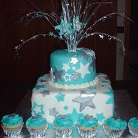 Sweet 16 A sweet 16 birthday cake. The silver is done with luster dust mixed with silver airbrush ink.