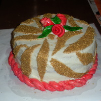 Birthday Cake yellow cake. with butercream and fondant with sprinkle accents