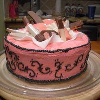 Stylists Basket yellow cake with buttercreama and choc. molded cosmetics. This was for my sister in law's bday. She loved it.