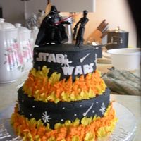 Star Wars Cake for a friend's son. I copied the design from so many pictures I found here on CC. I just had to try it. Bottom tier 9"...