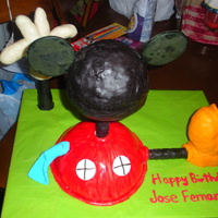 Mickey Mouse Clubhouse this one was quite an adventure...made the cake turned out ok...travelled with it for 80 miles....got there...cake was broken in half.....