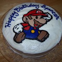 Mario Birthday Cake My first attempt at frozen buttercream transfer