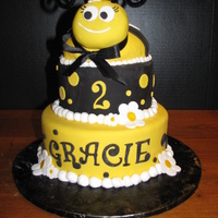Gracie's Bee Cake 8, 6 and half ball pans. It was a pretty rushed job...Only done in 3 hrs! I would have loved more time...but they loved it anyhow.