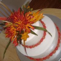 Fall Bridal Shower Cake I was asked to do a fall bridal shower cake and this is what I came up with! The topper is made of fake flowers from Michael's (I...