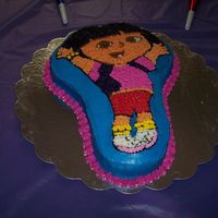 Dora The Explorer I made this for my daughters 3rd birthday. It was my first cake.