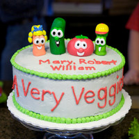 A Very Veggie Birthday To You I created this simple cake for my childrens' Veggie Tales party. The cake was chocolate, iced in buttercream. The figures on top were...