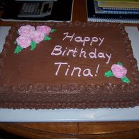 Chocolate Cake chocolate cake with chocolate buttercream icing.