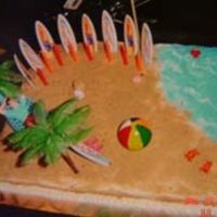 Beach Cake Made this for my niece. She wanted a beach theme. So this is what I came up with.