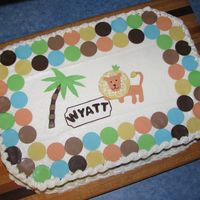 King Of The Jungle Baby Shower Red Velvet Sheet Cake, Cream Cheese Icing, Fondnat Accents to match the shower theme