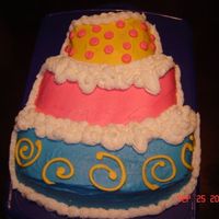 Topsy Turvy I made this with the Wilton Topsy Turvy form pan. I didn't intend on having to pipe all the way around the cake but it didn't...