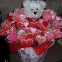 Bear And Valentine Hearts Made this for my dad's dialysis nurses.