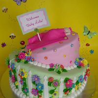 Whimsical Garden Themed Baby Shower Whimsical, all fondant, garden themed, baby shower cake for a girlfriend expecting a little girl. I put a lot of time into the hundreds of...