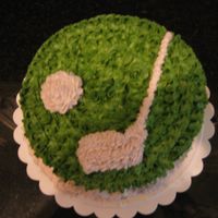 Golf Cake I made this for my dad as he loves golfing... everything is bc