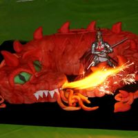 Fire Breathing Dragon For my sons birthday party. It is a chocolate cake with fondant. And I put a firework candle in the head and hide the end with fire out of...