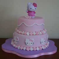 Hello Kitty Cake It is all fondant. I made this for my nice birthday party with her friends and family at home. Inside is a chocolate cake with strawberry...