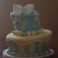 Boy Baby Shower My first topsy turvy cake. I used topsy turvy cake pans that I found at a cake supply store in Miami, Fl. It was for a boy baby shower, the...