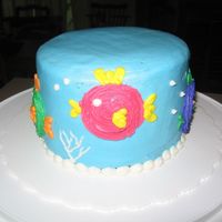 Fish Cake All in buttercream. I wanted to add something on topbut I couldn't think of anything.