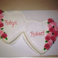 Two Hearts Become One A buttercream Bridal Shower cake.