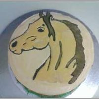 Horse I did this cake for a friend's daughter bday, who loves horses. I did the horse out of color flow. I put a fence border on the side of...