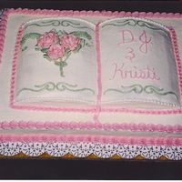 Bridal Shower Book Cake This is half white half chocolate with bc.