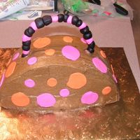 Purse Cake Funfetti cake with My Buttercream Icing and fondant accents. Birthday cake for a friend.